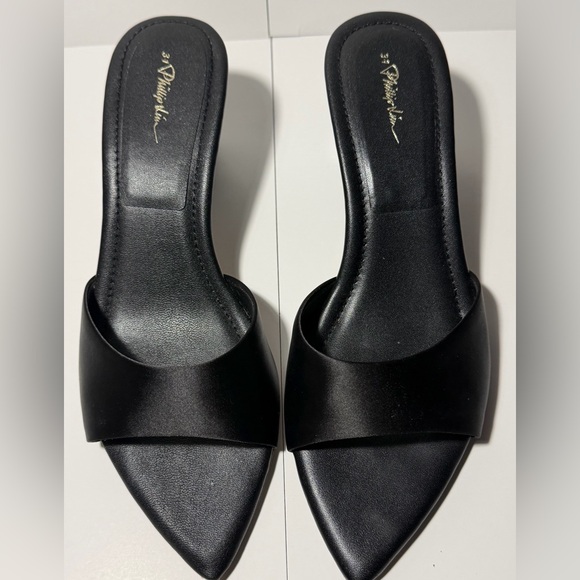 3.1 Phillip Lim Shoes - Phillip Lim Satin & Patent leather open toe slide